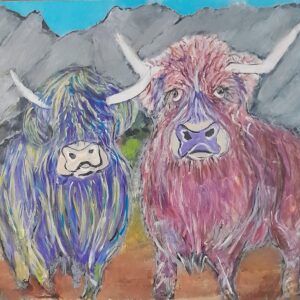 Two Happy Highland Cows
