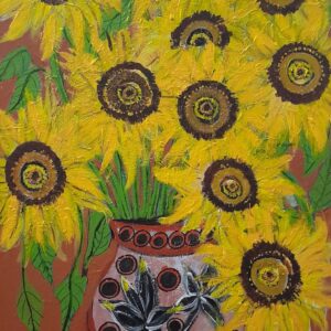 Vase of Sunflowers