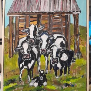 Cows near the old shed