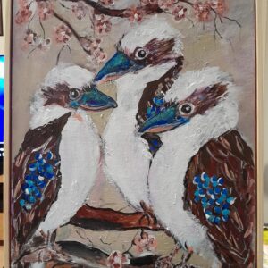 Three friendly kookaburras
